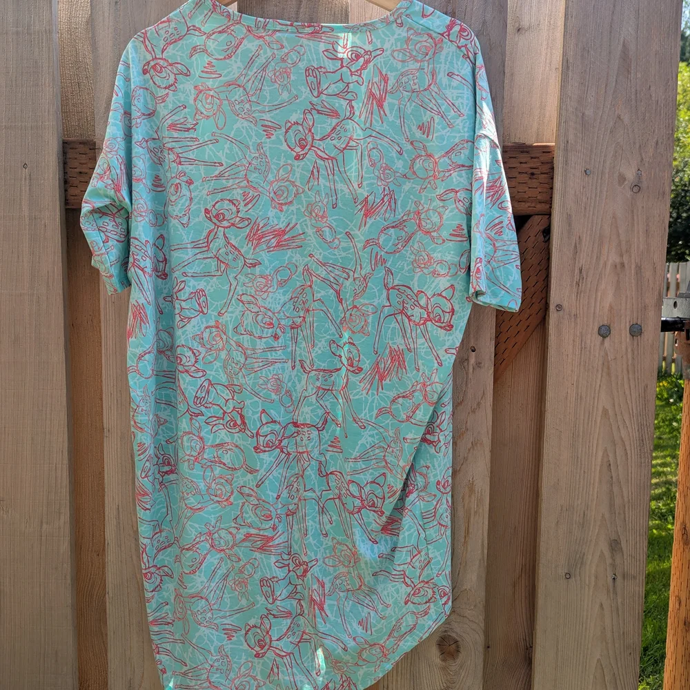 Stylish Aqua and Red Lula Roe Disney Tunic